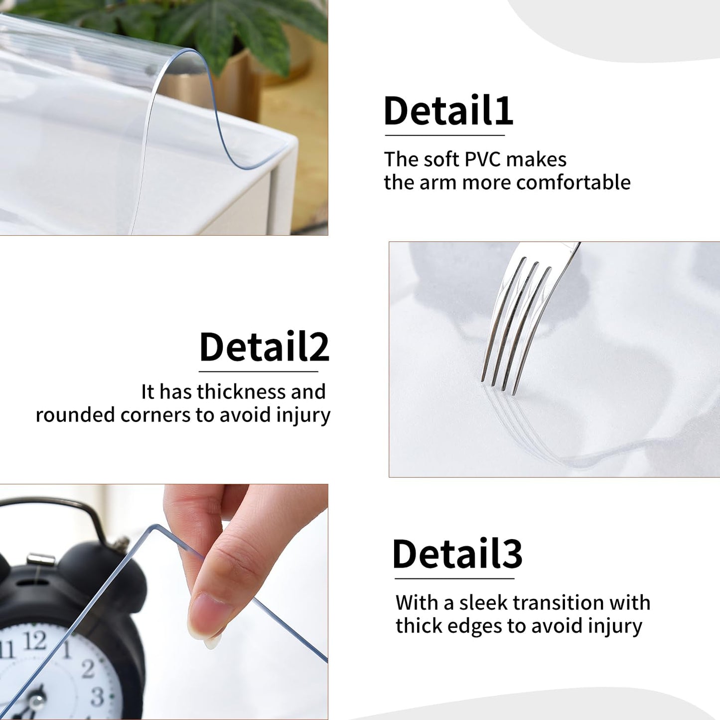 LBJFYHJN Clear Desk Mat, Non-Slip PVC Desk Protector Mat with Round Edge, Heat Resistant & Waterproof Clear Desk Writing Mat for Home and Office (23.6"*15.7")