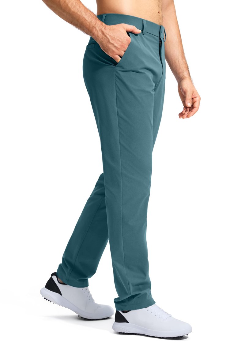 Pudolla Dress Pants for Men Golf Pants Stretch Work Dress Comfy Pants 34 Lightweight Quick Dry Casual Slacks Trousers(Vivid Blue 33Wx34L)