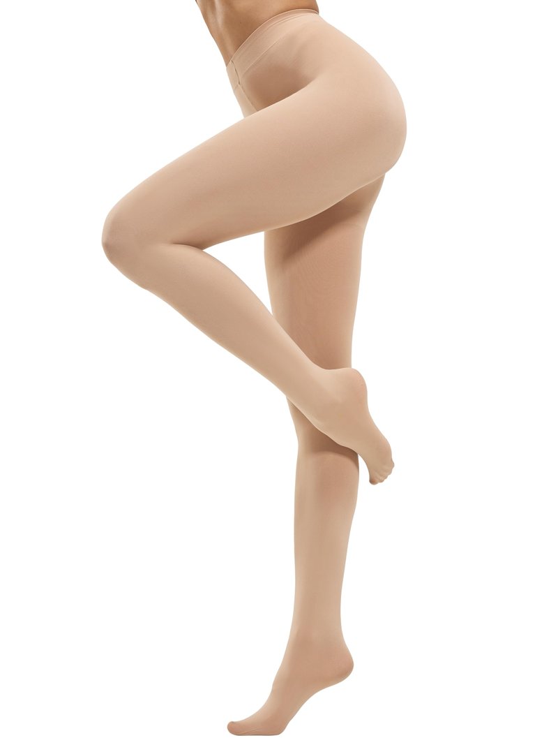 CozyWow Women's 80D Soft Opaque Tights, High Waist Solid Color Womens Tights with 30+ Colors(S-M, Beige)