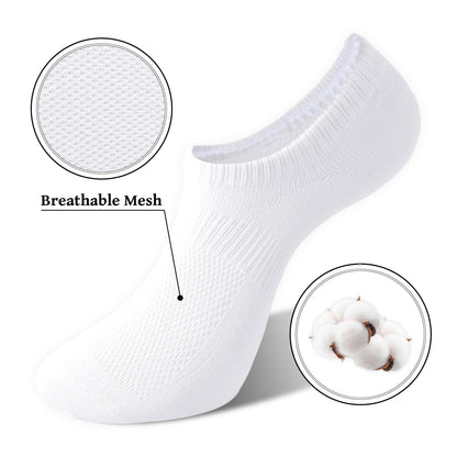 Irisbear Womens No Show Socks Thin Cotton Non Slip Low Cut Socks Black 5-8