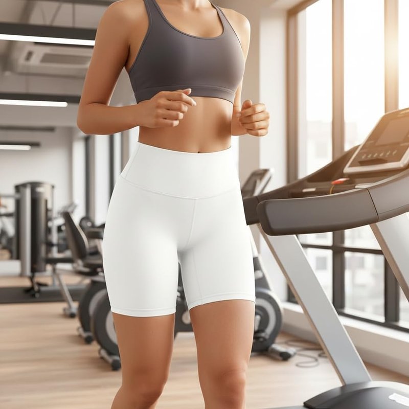High Waisted Workout Biker Shorts for Women-5" Tummy Control Athletic Running Gym Yoga Spandex Shorts
