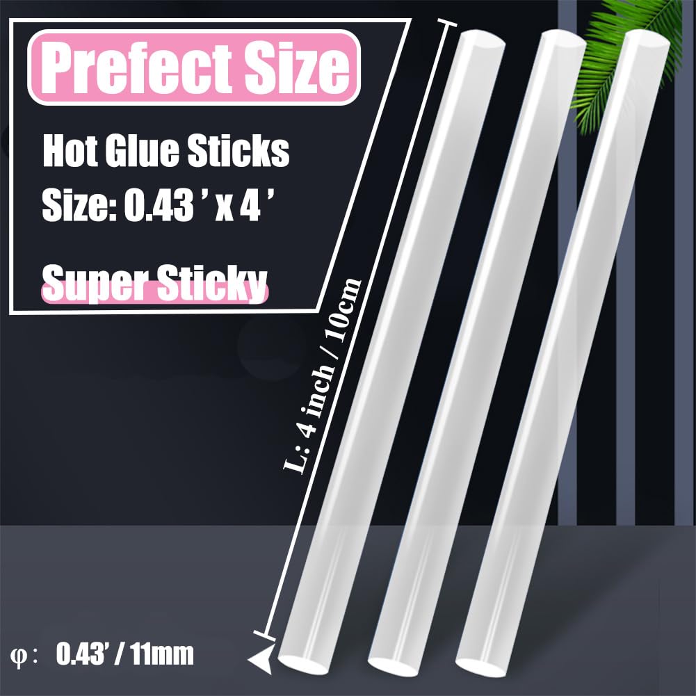 Hot Glue Gun Sticks, 60 Pack MONVICT Glue Sticks with 4" Long 0.43” Diameter, Craft Hot Glue Pastes All Purpose Hot Melt Glue Sticks for Most Glue Guns, Clear Glue Sticks for DIY, Arts & Crafts
