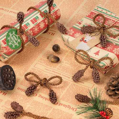 16pcs Brown Christmas Garland Twist Ties - Reusable and Flexible Banister Decoration Ties for Stair Railings, Wreaths, Stockings & Holiday Home Decoration