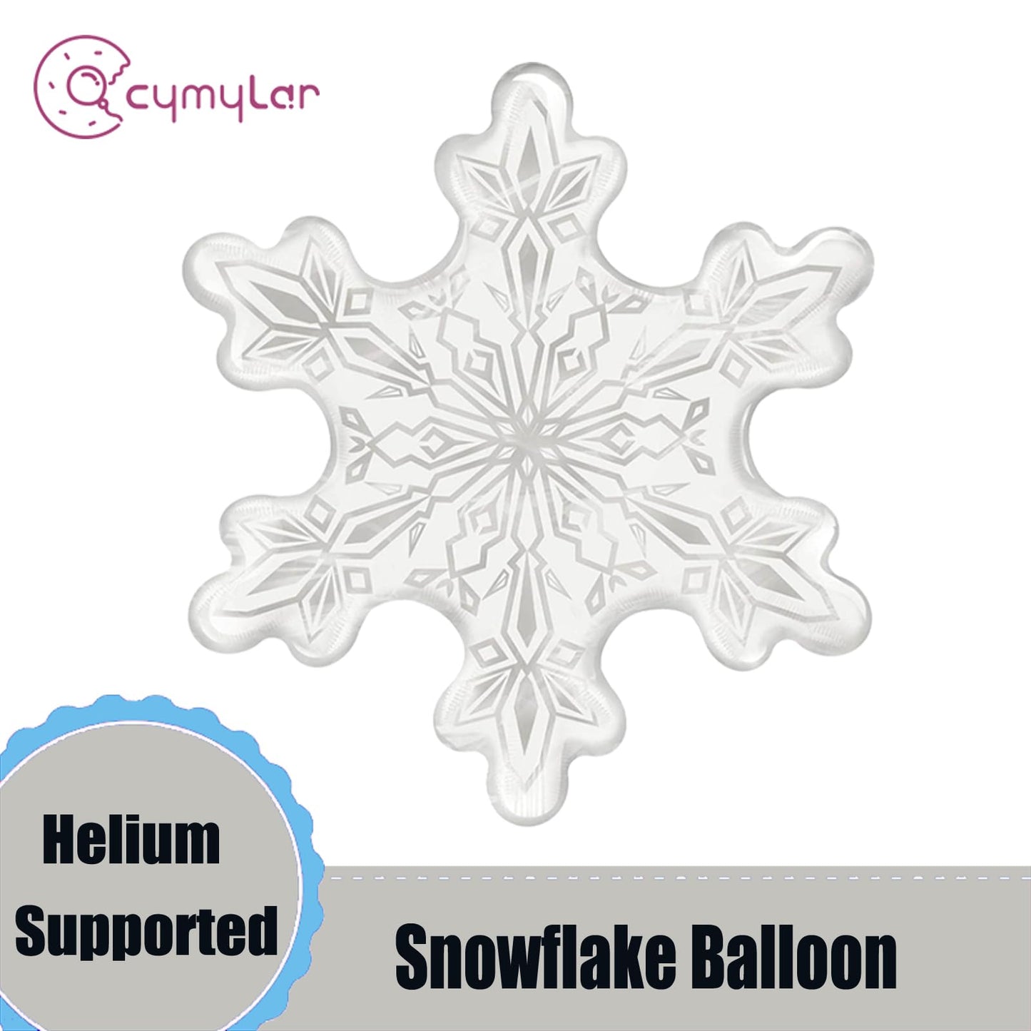 Snowflake Balloons Pack of 4 36Inch Transparent Snowflake Mylar Balloon Snowflake Foil Balloons for Winter Wonderland Party Decorations Ice Snow Themed Birthday Party Decorations