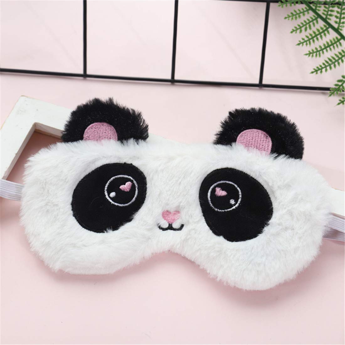 Cute Animal Sleeping Mask Soft Plush Blindfold Cute Rabbit Panda Koala Eye Cover Eyeshade for Kids Teens Girls Women (Flamingo)