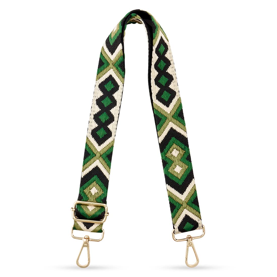 TANOSII Wide Purse Strap Adjustable Replacement Shoulder Crossbody Strap Handbag Strap Black Green Argyle