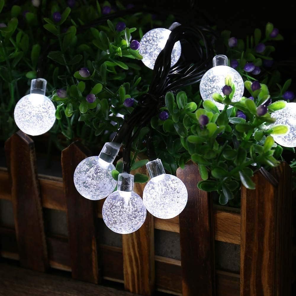 Toodour Solar String Lights Outdoor, 56ft 100 LED Globe String Light with 8 Mode, Waterproof Crystall Ball Lights Solar Patio Lights for Garden, Lawn, Patio, Gazebo, Yard, Outdoor Decor - Cool White