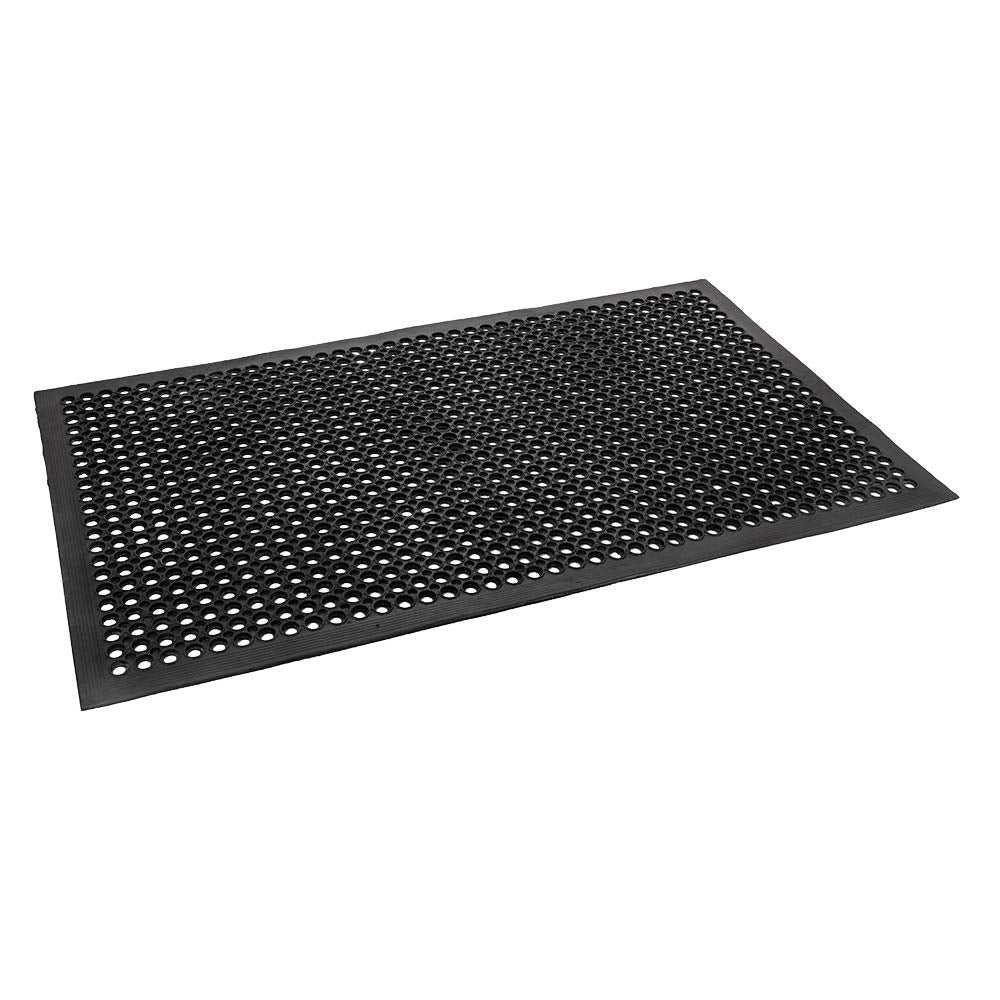 ROVSUN Rubber Floor Mat with Holes, Anti-Fatigue/Non-Slip Drainage Mat, for Industrial Kitchen Restaurant Bar Bathroom Utility Garage Pool Entry Door Mat, Indoor (36'' x 60'' Black 1Pcs)