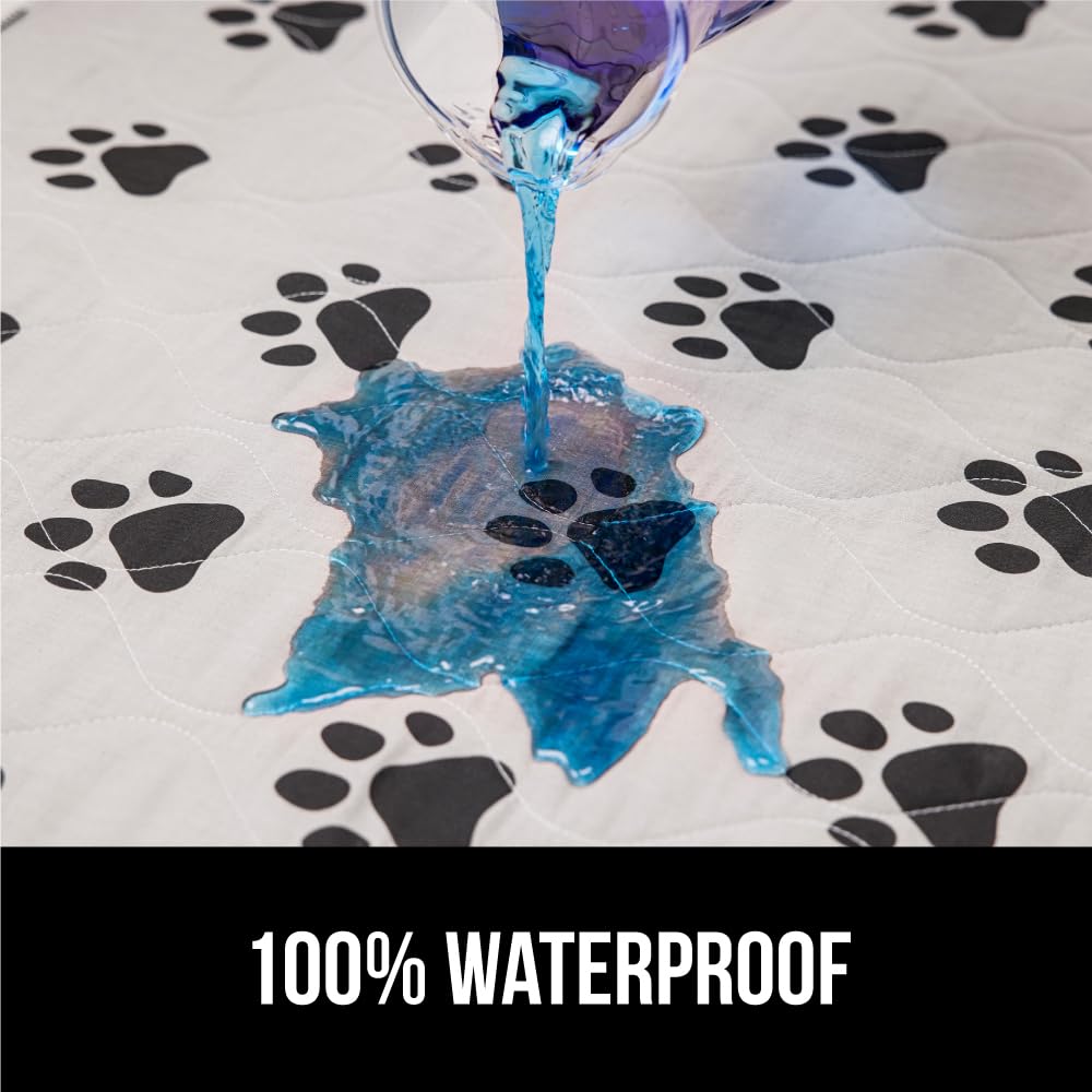 GORILLA GRIP Washable Puppy Pads, 40x26, Slip Resistant Dog Crate Mat, Waterproof Cloth Pee Pad for Training Puppies in Playpen, Reusable Pet Incontinence Blanket, Protects Sofa, Furniture, Floors