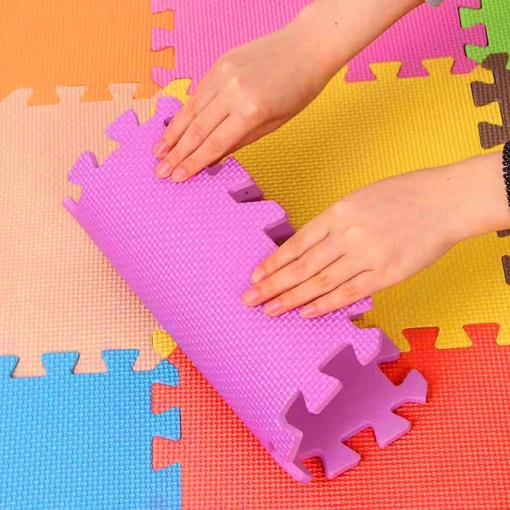 Gym Mats Colorful 20 pcs Floor Mats with Edge Pieces, High-Density EVA Foam Anti-Fatigue Mat