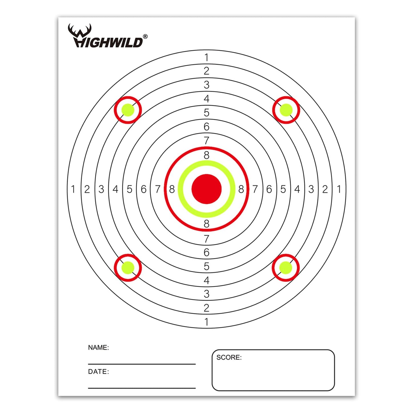 Highwild BB Trap Target (Airgun Only) with 10pcs 7" X 9" Paper Targets and 2 Spinner Targets