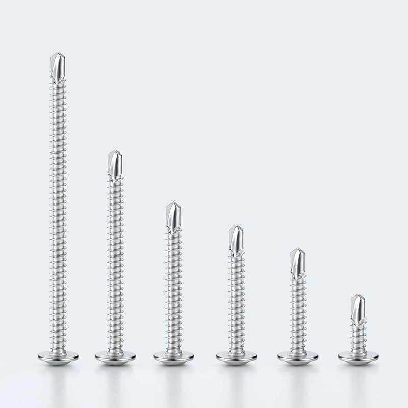 SVLING Self Tapping Screws Assortment Kit 465PCS, Modified Truss Head Sheet Metal Screws #8#10 1/2",5/8",3/4",1",1-1/4",1-1/2" Stainless Steel 410 Self Drilling Screw for Metal Wood Plastic