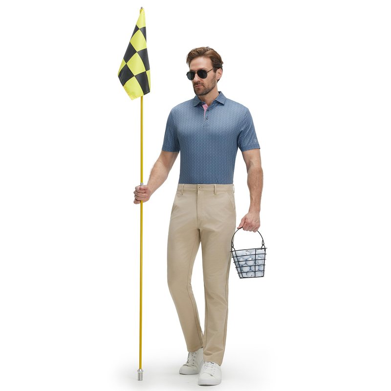 M MAELREG Golf Shirts for Men Dry Fit Print Patterns Performance Moisture Wicking Mens Polo Shirts Short Sleeve