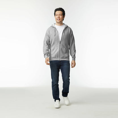 Gildan Adult Fleece Zip Hoodie Sweatshirt, Style G18600, Multipack, Sport Grey (1-pack), 3X-Large
