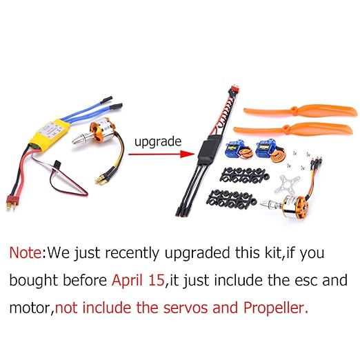 RC A2212 1400KV Brushless Motor+30A ESC+SG90 Servos+8060 Propeller for RC Plane Airplane