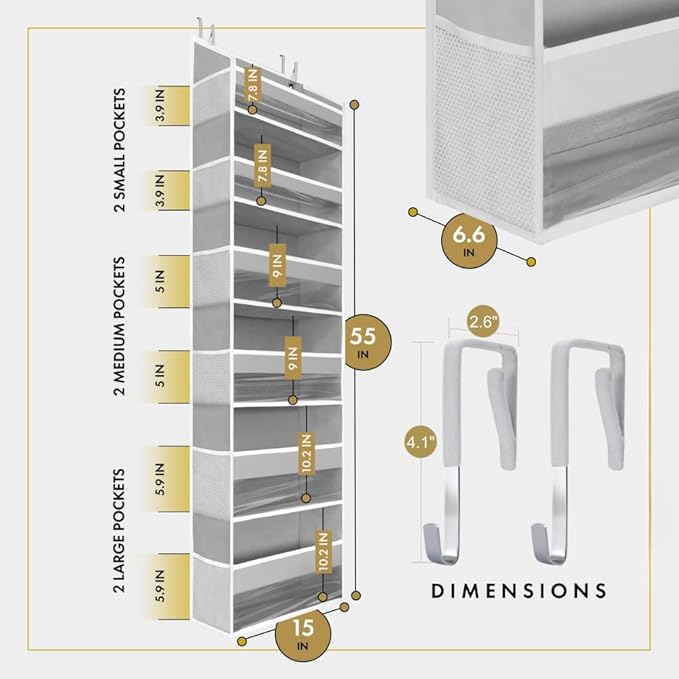 HOMELUX THEORY UPGRADED 6 Tiers Over The Door Organizer Hanging