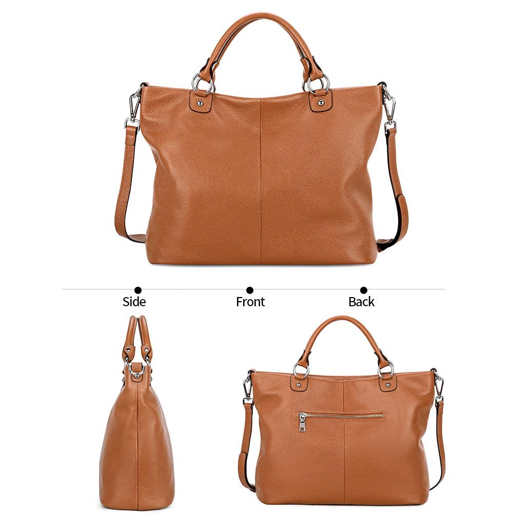 Kattee Women's Soft Leather Tote Bag, Top Satchel Purses and Handbags (Burnt Orange)
