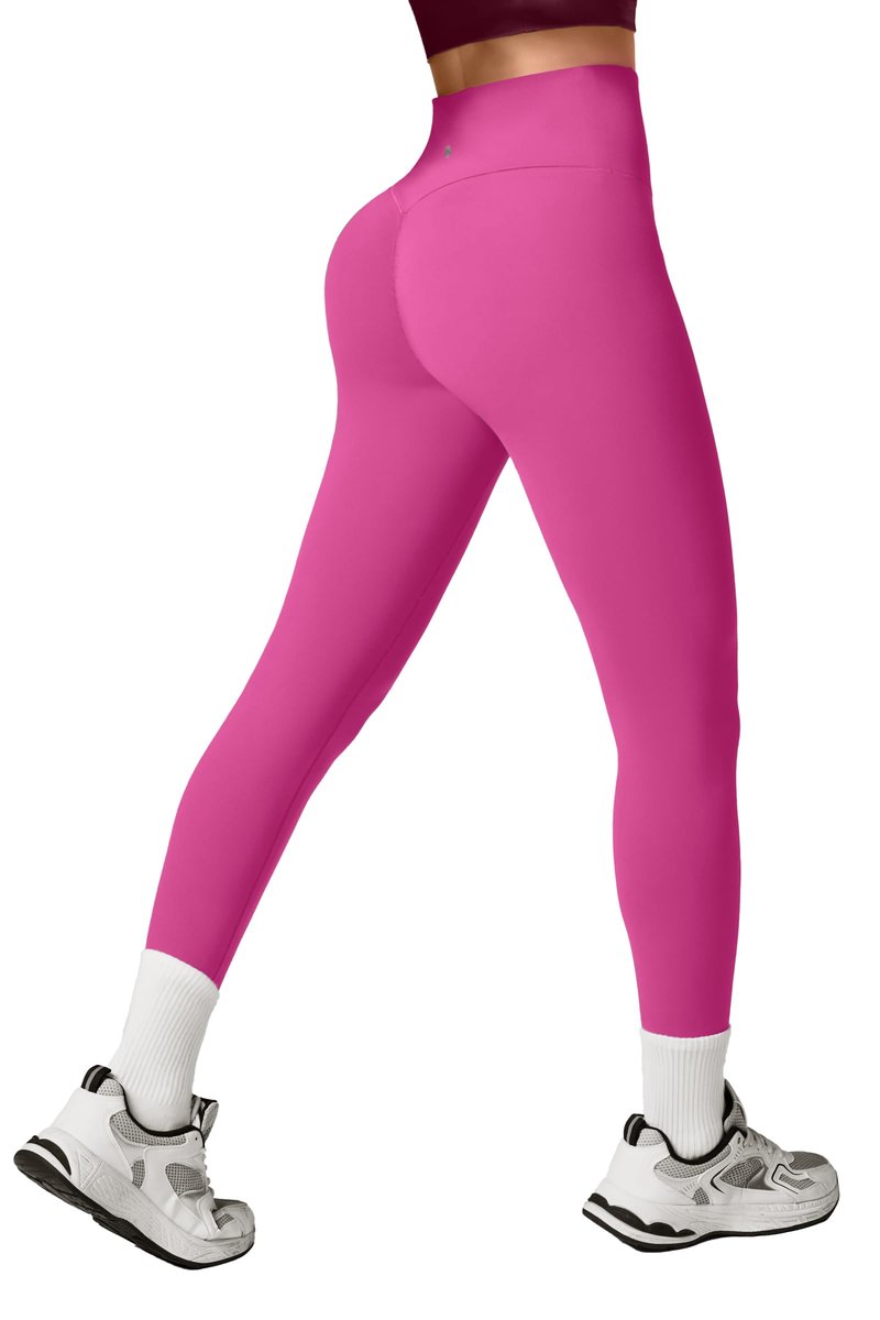 Heathyoga Scrunch Butt Lifting Leggings for Women Tummy Control No Front Seam Compression Leggings for Women Yoga Pants Women Hot Pink