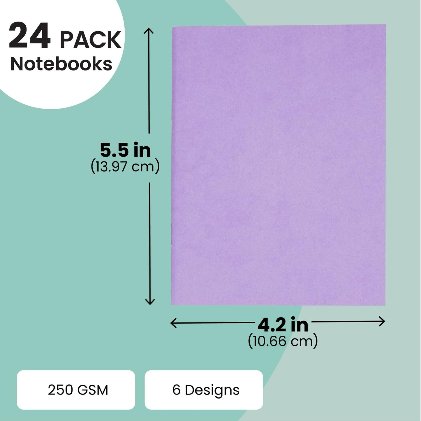 Paper Junkie 24 Pack Blank Books for Kids to Write Stories, A6 Colorful Notebooks Bulk, 4.3x5.5 in Unlined Travel Journals Scrapbooks for Students Sketching