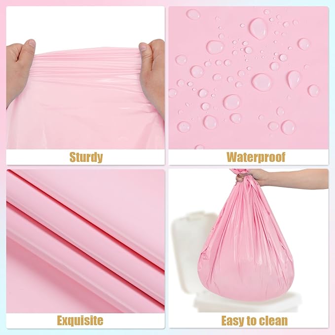 6 Packs Disposable Plastic Tablecloths 54 x 108 Inch Light Color Rectangle Tablecloth Waterproof Table Covers for Baby Shower Girl Birthday Princess Party Cake Decoration