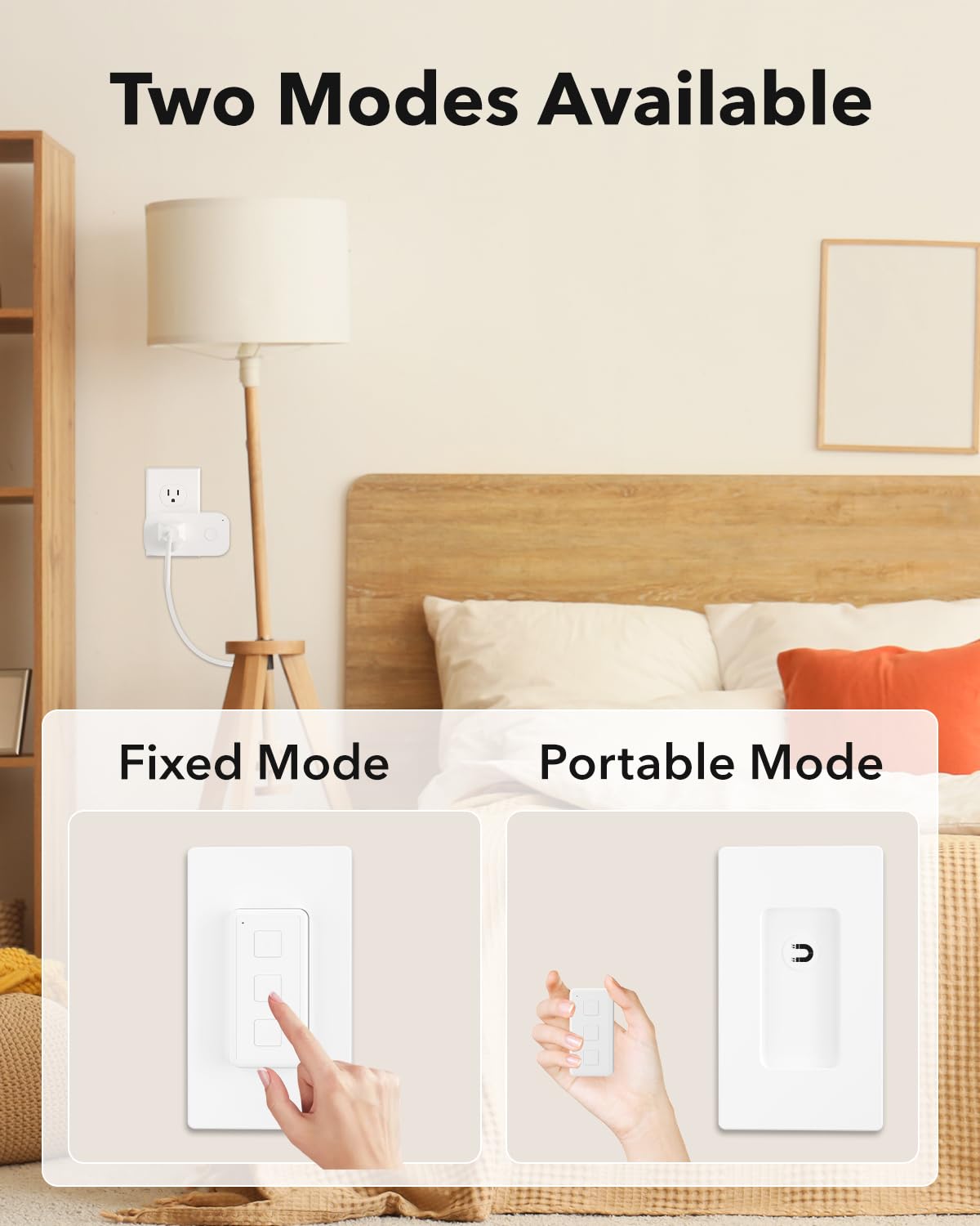 BN-LINK Mini Wireless Remote Control Outlet Switch Power Plug in for Household Appliances, Wireless Remote Light Switch, LED Light Bulbs, White (2 Remotes + 5 Outlets) 1250W/10A