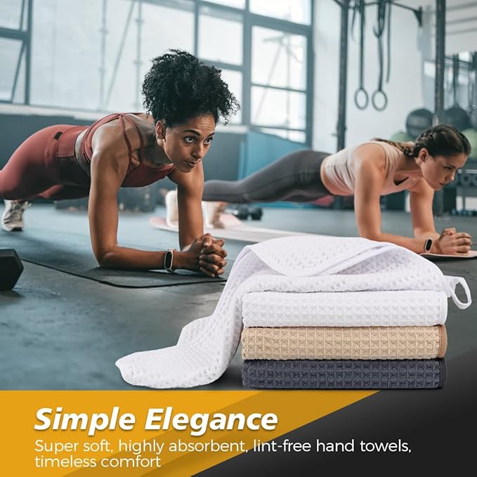HOMEXCEL 4 Pack Gym Towels, Microfiber Yoga Towels
