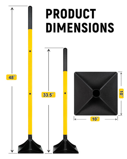 BlumeTrec 10"x10" Steel Tamper with 48" Handle, Heavy Duty Hand Compactor Tool for Leveling Soil, Gravel, Sand, Asphalt, Ground, Paver, Driveway, Garden, Yard and Blacktop Repair