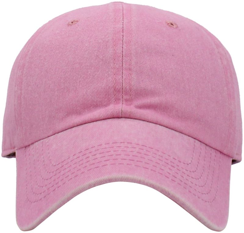 KB-PG-Low Washed Pink Original Classic Low Profile Cotton Hat Men Women Baseball Cap Dad Hat Adjustable Unconstructed Plain Cap
