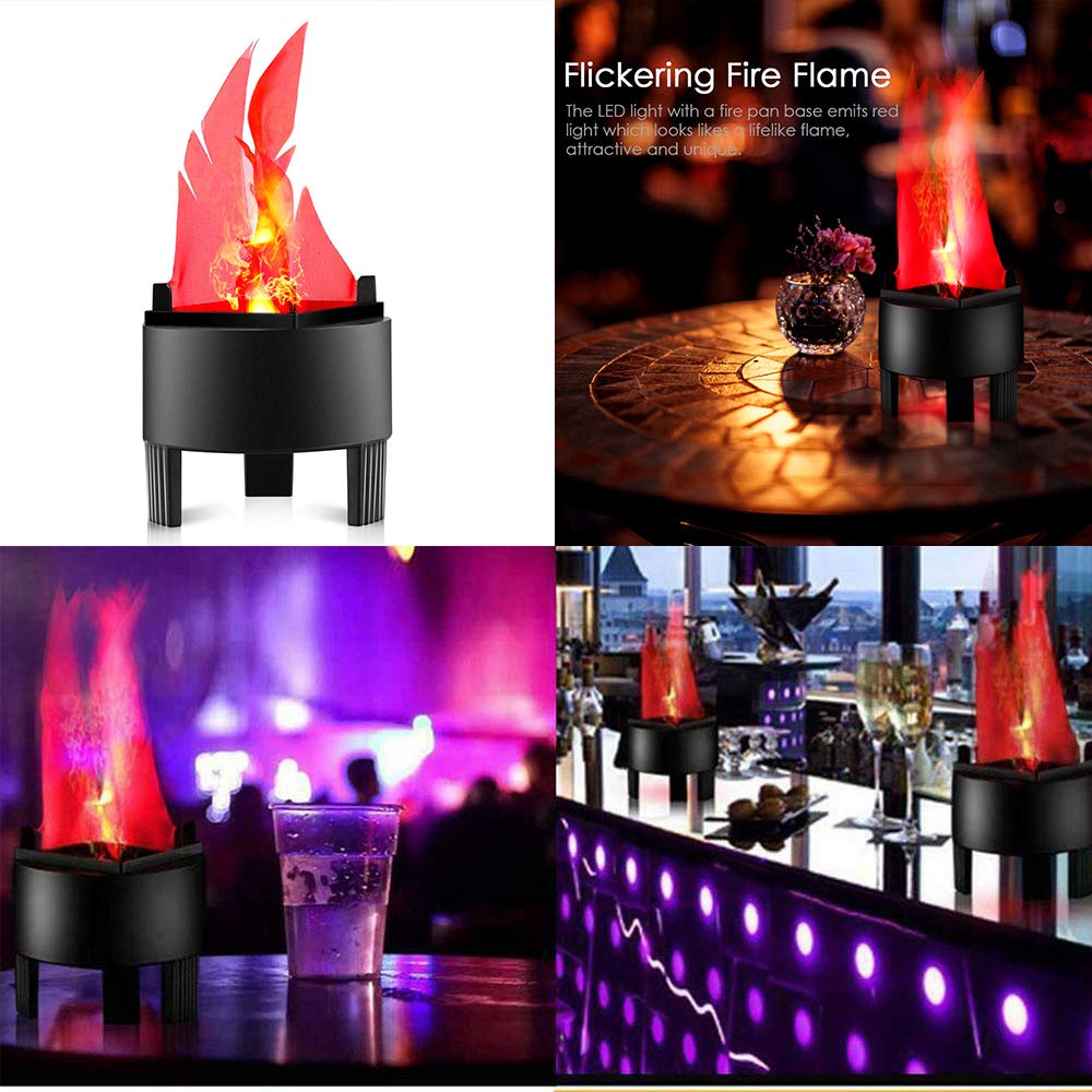 Homonic Led Mini 3D Flickering Flame Light - Electronic Night Light With Realistic Silk Effect for Christmas Indoor Campfire Party Decoration, US Plug