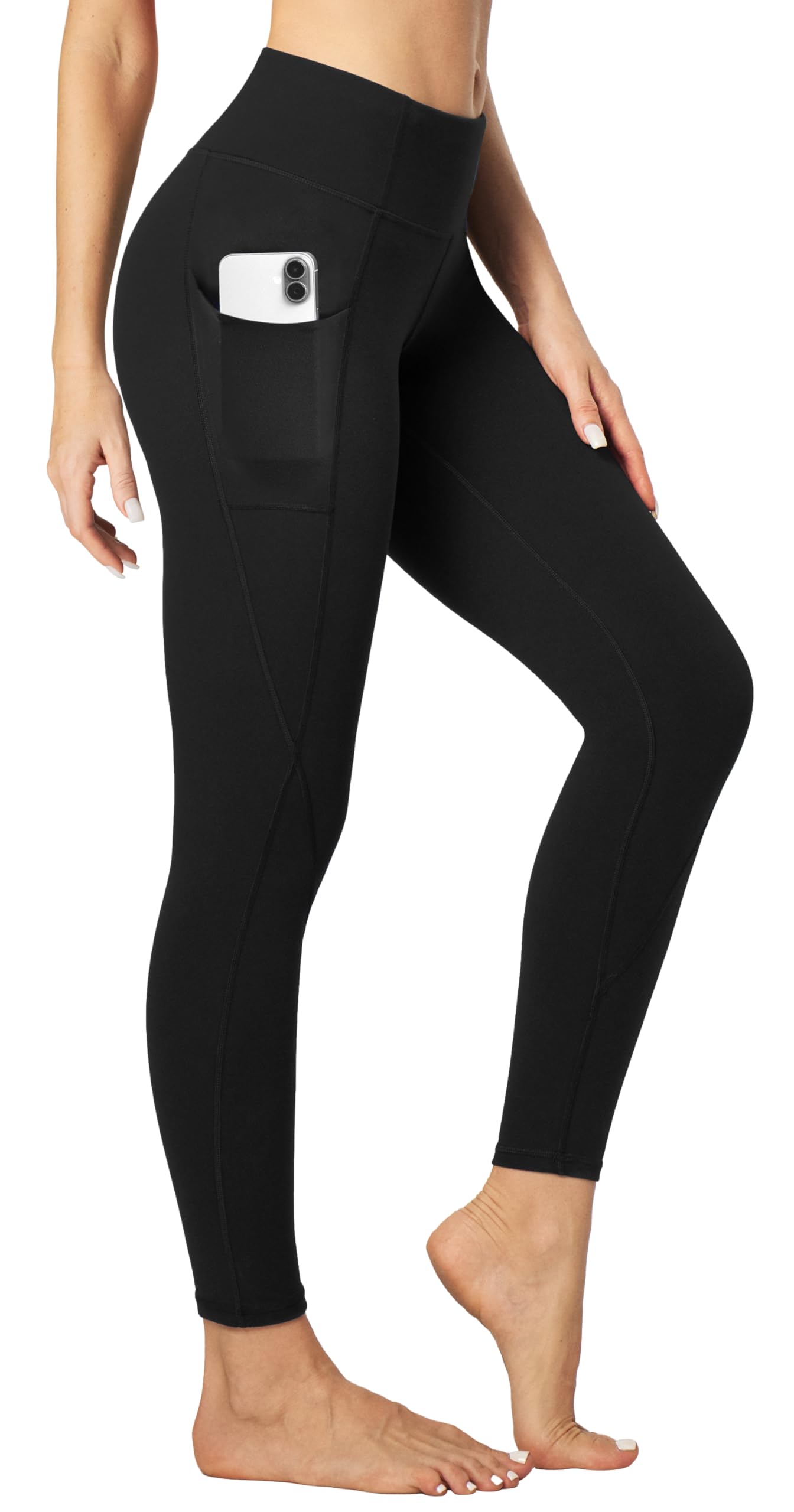 Heathyoga Leggings with Pockets for Women Tummy Control High Waisted Yoga Pants Women Compression Workout Leggings Black
