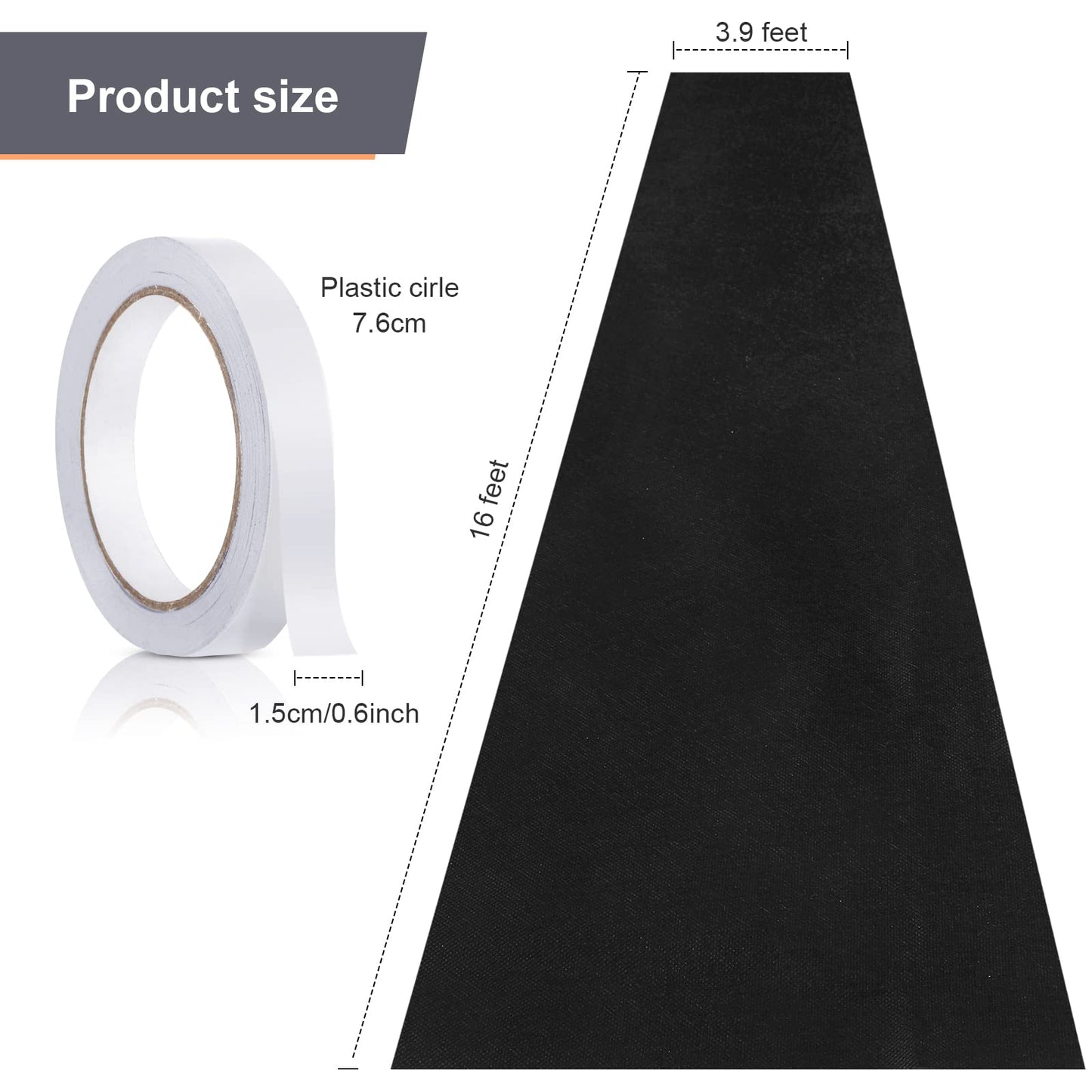 Shappy Black Carpet Runner Rug for Party 55gsm Black Runner for Prom Thickness with Carpet Tape Hallway Rug for Graduate Wedding Party Dance Floor Outdoor Accessories (4 x 16.4 Feet)