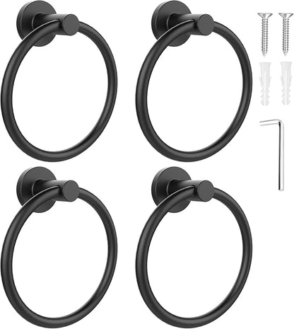 SetSail Towel Holder for Bathroom Wall Matte Black Towel Ring Stainless Steel