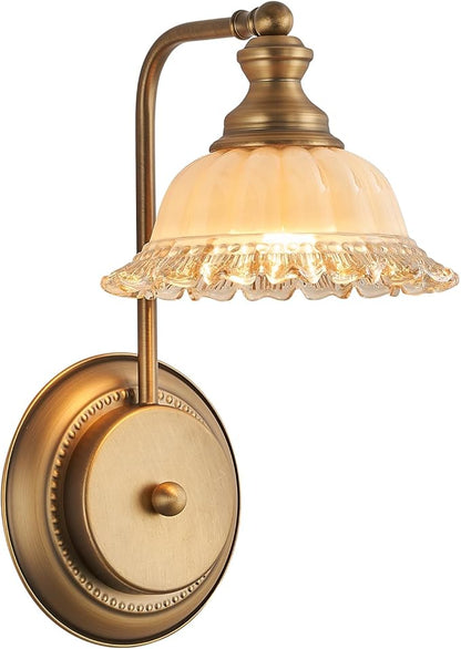 Vintage Wall Sconces with Brass Glass Bathroom Wall Light