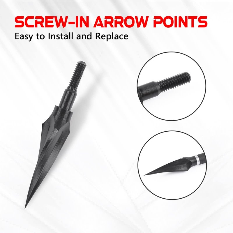 12 Pack Hunting Broadheads 100/120/125/150 Grain Traditional Archery Arrow Tips for Compound Recurve Bow Crossbow Shooting Black