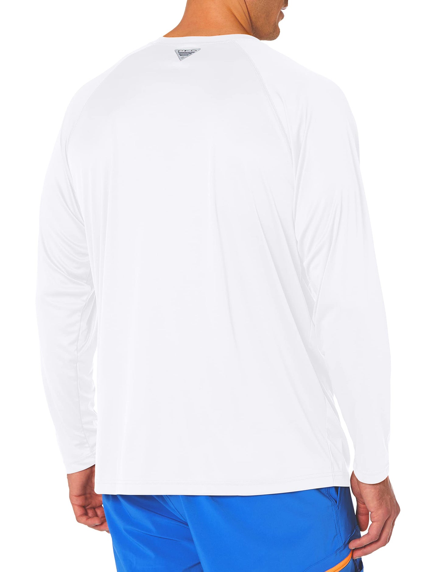 Columbia Men's PFG Terminal Tackle Long Sleeve Fishing Shirt, White/Nightshade Logo, X-Large