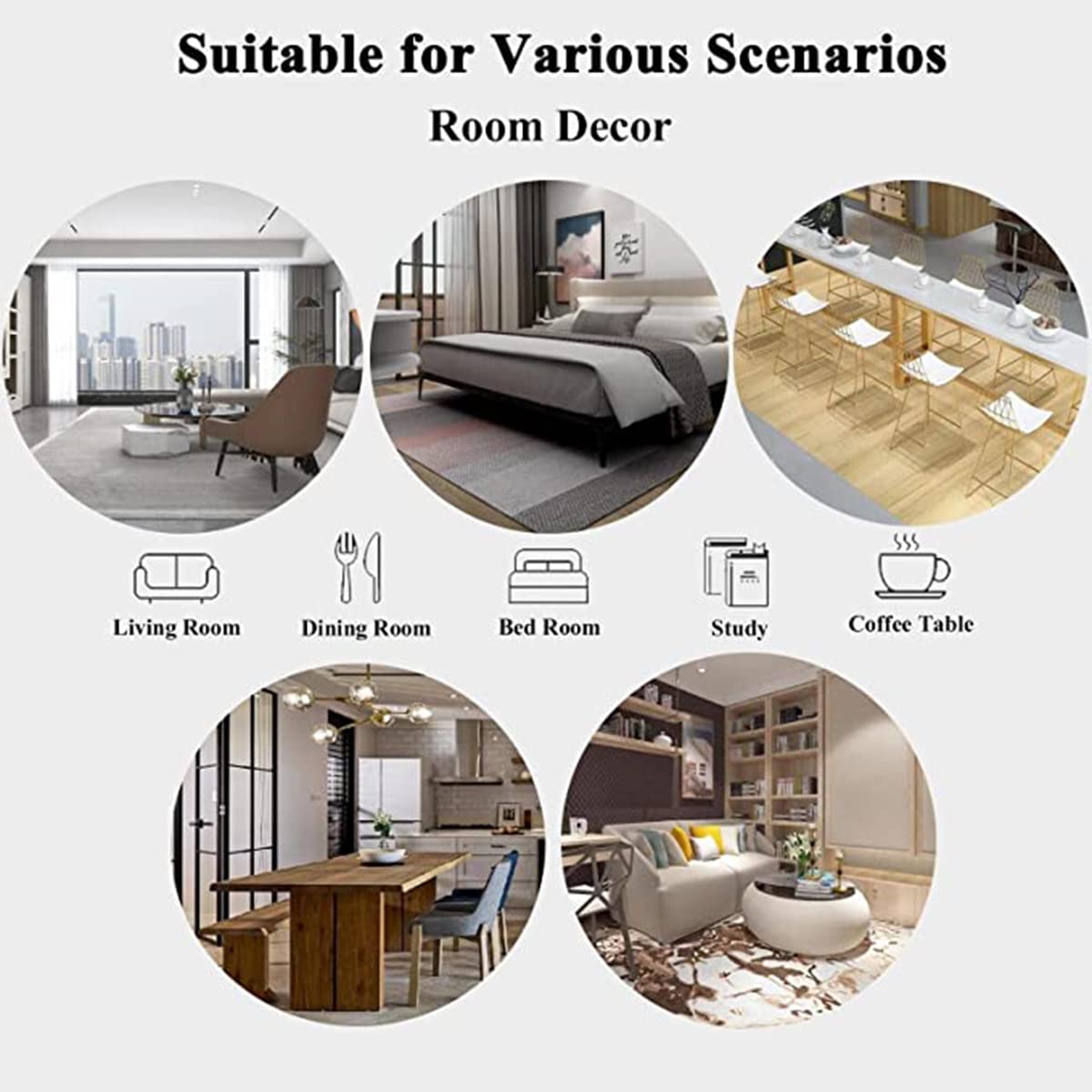 Beige Contemporary Modern Abstract Round Area Rug for Living Room Bedroom Dining Room Irregular Shaped 4 feet Carpet Home Office Washable Wool Rug