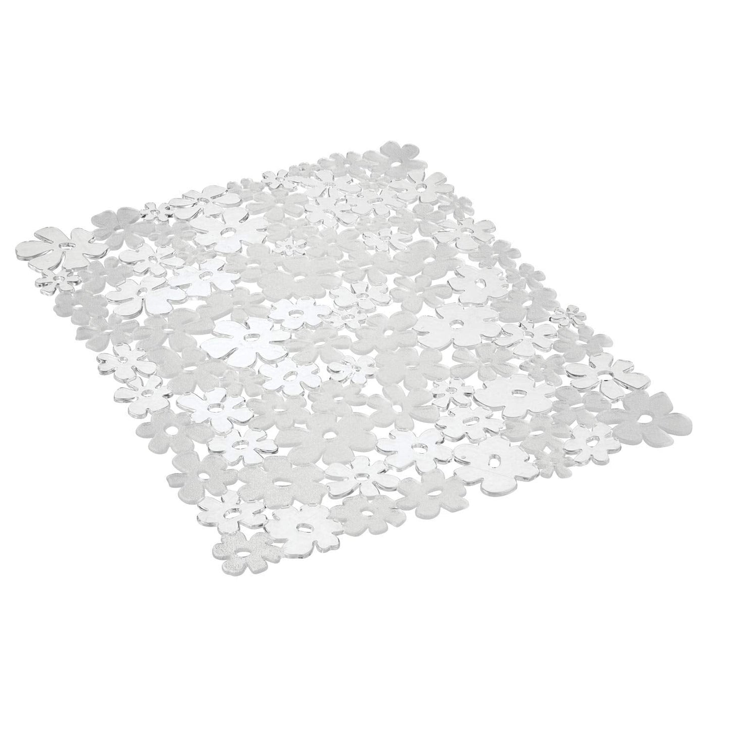iDesign Blumz Floral BPA-Free Flexible PVC Plastic Large Sink Protector Mat - 16" x 12.5", Clear