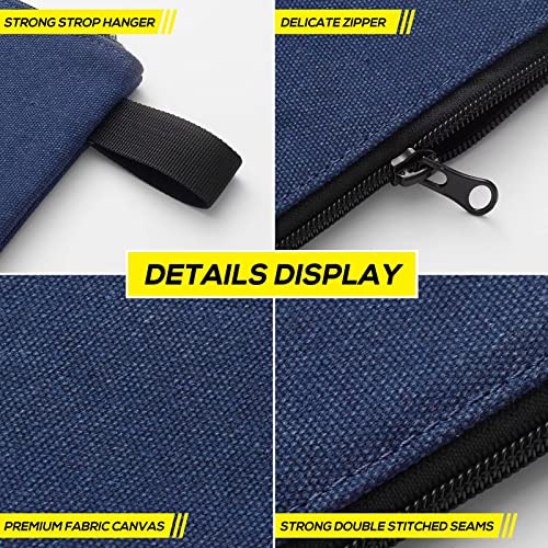 8 Pack Canvas Tool Pouch with Zipper,Upgrade 16 oz Heavy Duty Small Tool Bag,Multipurpose Organizer Utility Tool Bag,for Tools,Office Supplies,Cosmetics,Stationary
