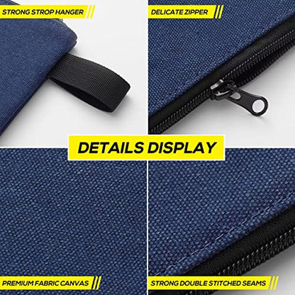 8 Pack Canvas Tool Pouch with Zipper,Upgrade 16 oz Heavy Duty Small Tool Bag,Multipurpose Organizer Utility Tool Bag,for Tools,Office Supplies,Cosmetics,Stationary