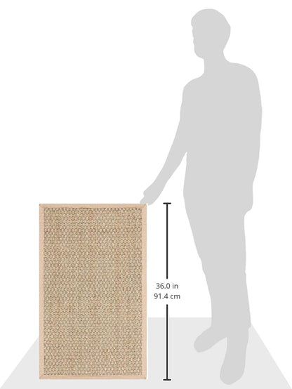 SAFAVIEH Area Rug 2x3 - Natural Fiber Collection - Natural & Beige, Seagrass, Basketweave Pattern with Border (NF114A)