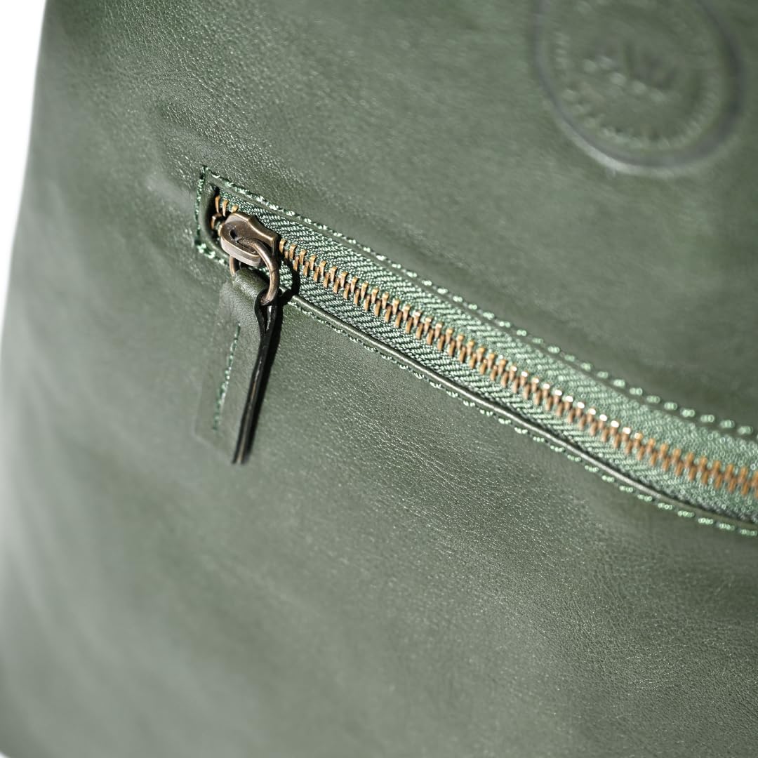 Argali Wines Premium Collection Leather Wine Tote Bag, Hold 2 Bottles, Green
