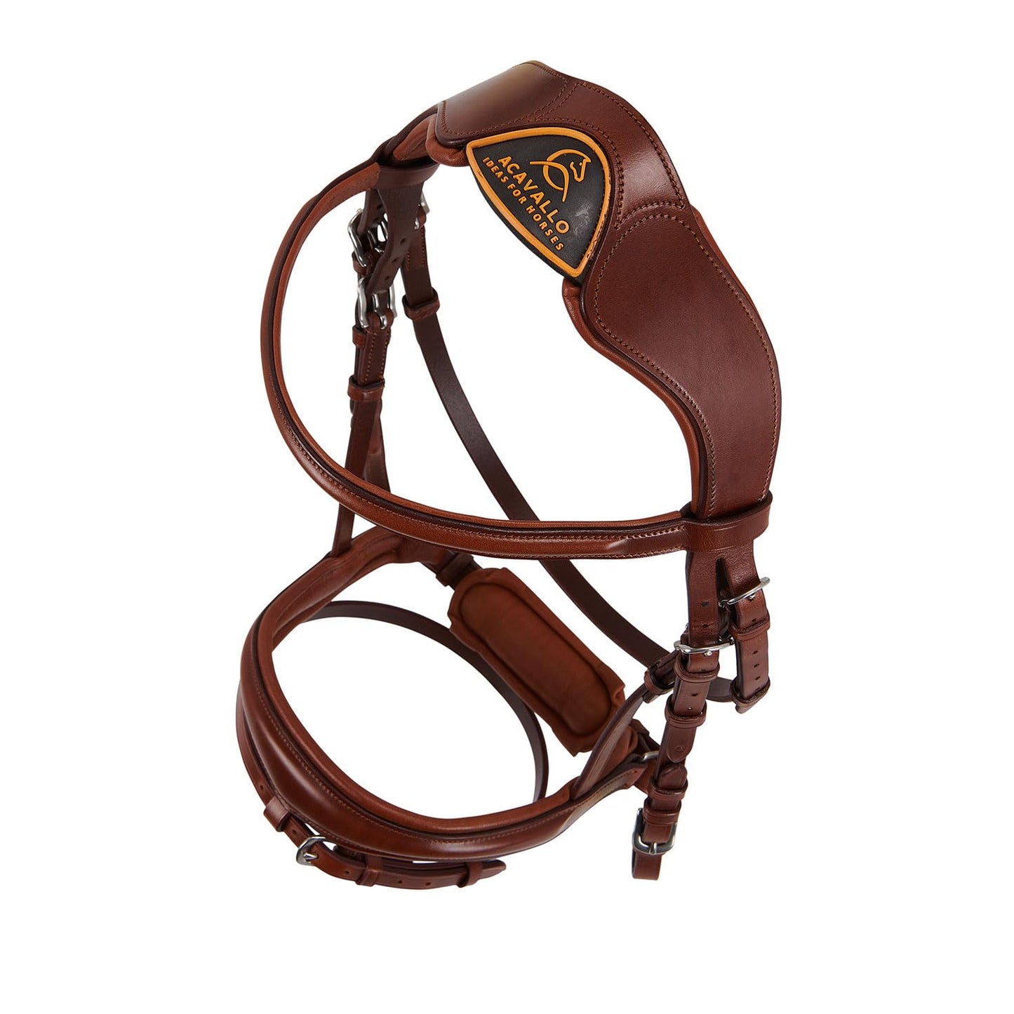 Acavallo Maestà Bridle Headstall Calfskin, Full Size, Cognac