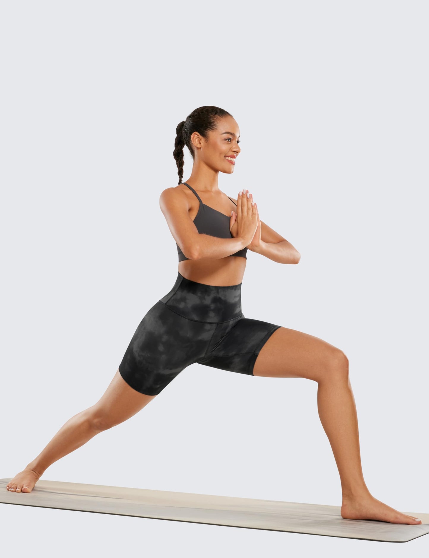 CRZ YOGA Butterluxe Biker Shorts 6" Grey Tie Dye X-Large