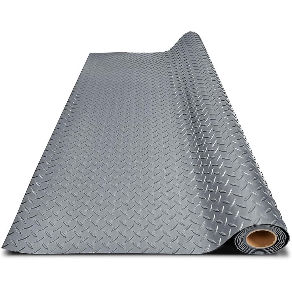 LITA Garage Floor Mat, PVC Flooring Roll Thickened Garage Mats, Heavy Duty Parking Mat Waterproof Nonslip Floor Protector for Car, Trailer, SUV, Basement, Gym (Grey) (7 Feet x 15 Feet)