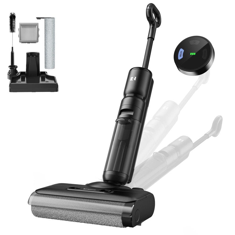 Redroad Wet Dry Vacuum Cleaner,22KPa Wet Dry Vacuum Mop with Self-Cleaning,Cordless Vacuum Mop All in One,Up to 75 Mins Runtime,One-Step Self Cleaning,Anti-Tangle Design,SmoothDrive Tech,Lightweight