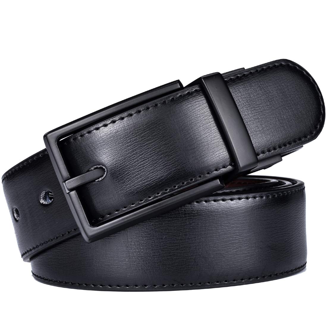 beltox fine Men's Dress Belt Leather Reversible 1.25" Wide Rotated Buckle Gift Box（Black/Brown Belt with 0440 Black Buckle,28-30）