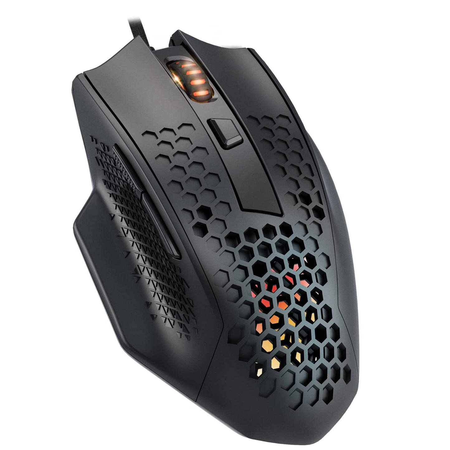 Redragon M725 Honeycomb Shell Gaming Mouse Wireless, Ultra Lightweight 49g, 8000 DPI Tri-Mode BT5.1/2.4GHz/Type-C Wired Gamer Mouse with 2 Side Buttons, Macro Programmable for PC/Mac/Laptop, Black