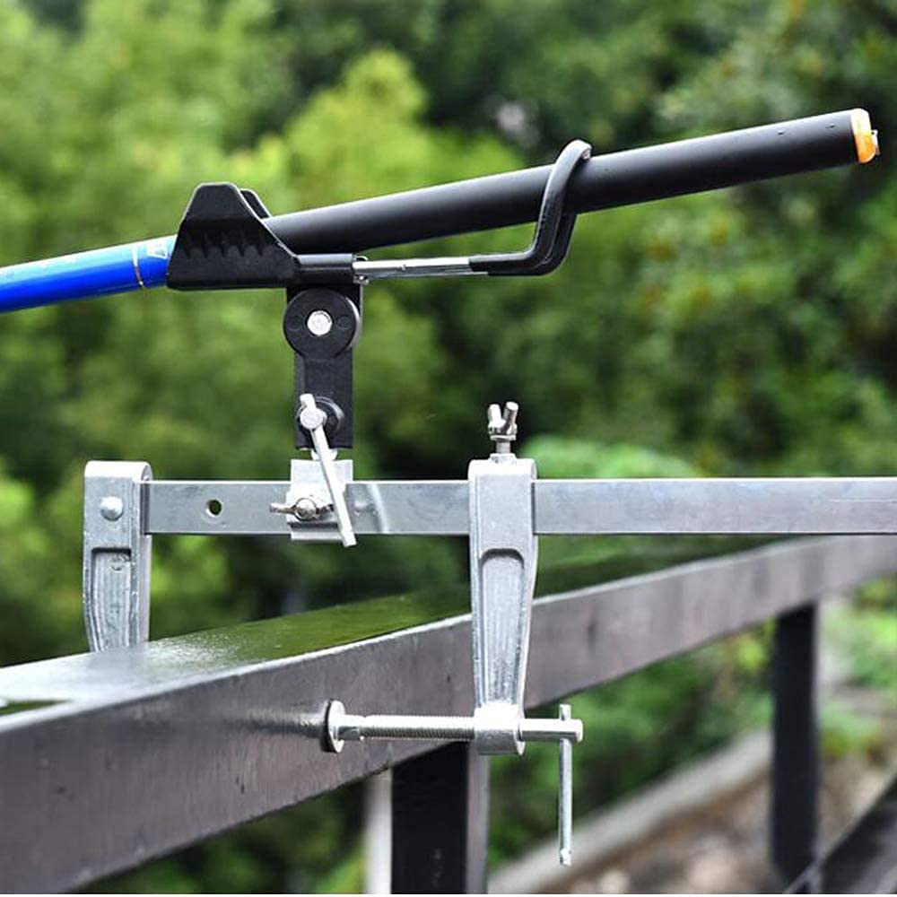 Fishing Support Rod Holder Heavy Duty Metal Universal Clamp-On Boat Deck Mount Fishing Pole Rod Holder