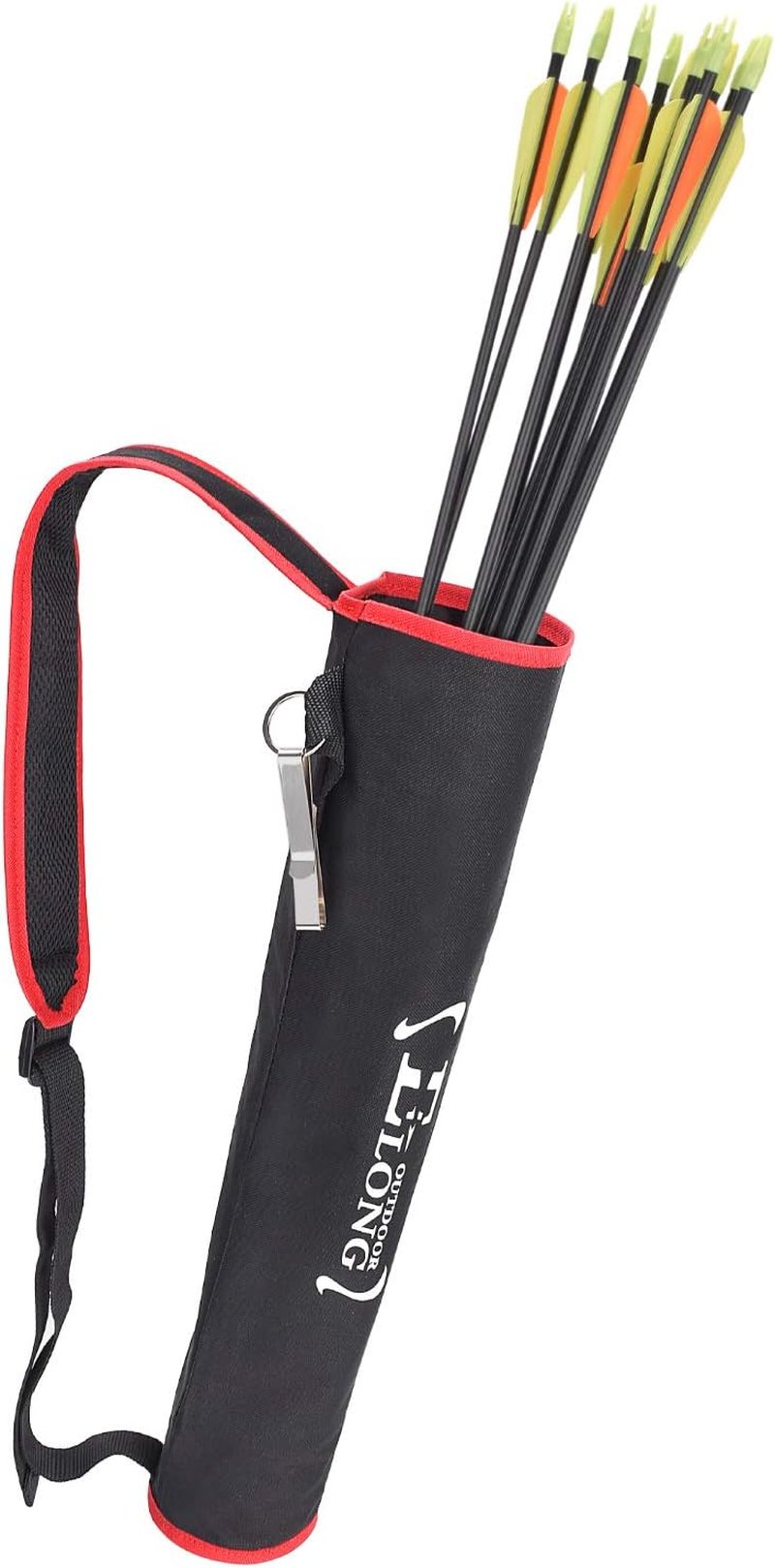 Archery Hip and Back Quiver for Arrows - Adjustable Black Arrow Holder with Padded Strap | Ideal for Kids & Adults