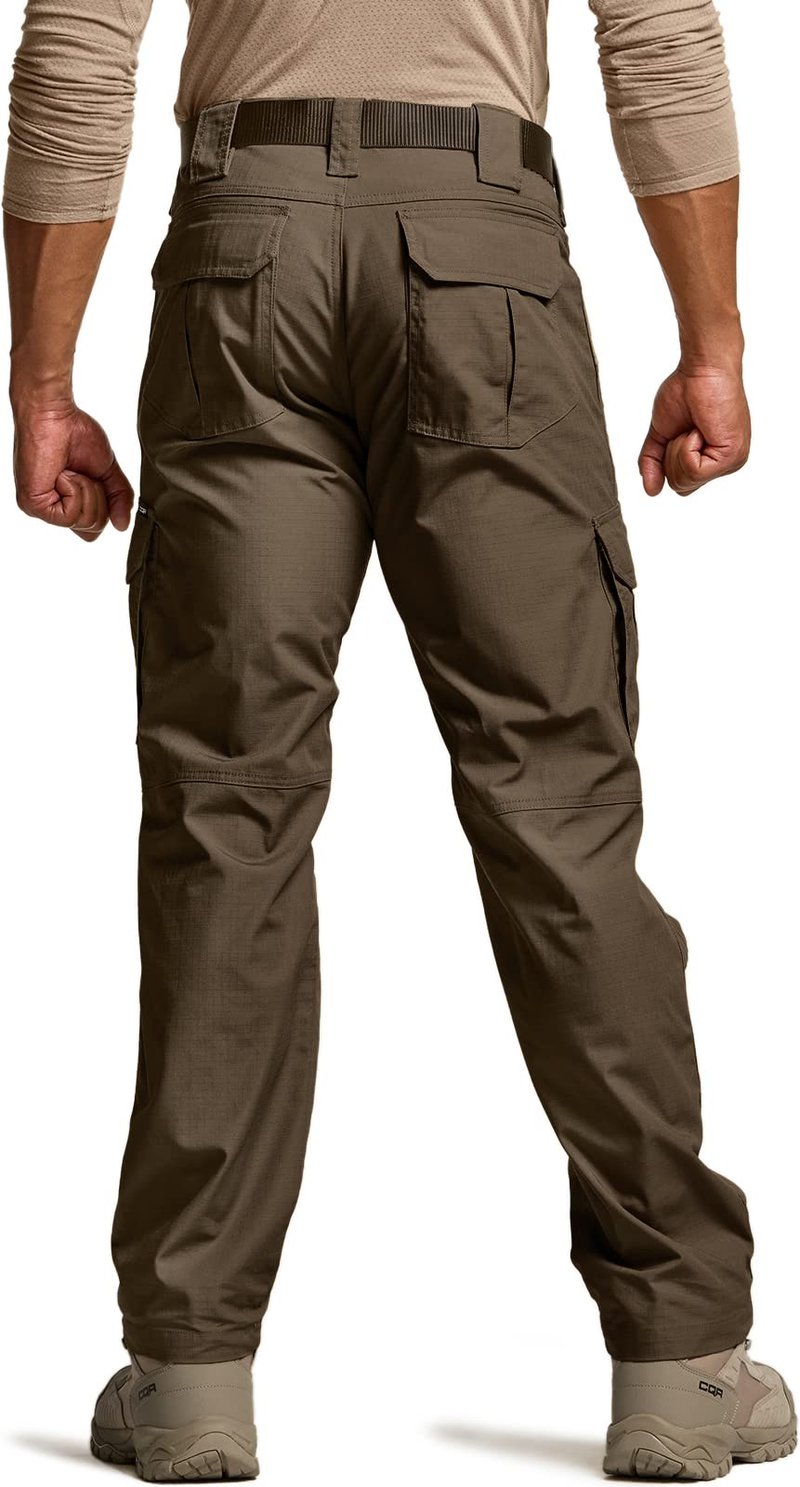 CQR Men's Tactical Pants, Water Resistant Ripstop Cargo Pants, Lightweight EDC Work Hiking Pants, Outdoor Apparel, Duratex Mag Pocket Tundra, 40W x 32L